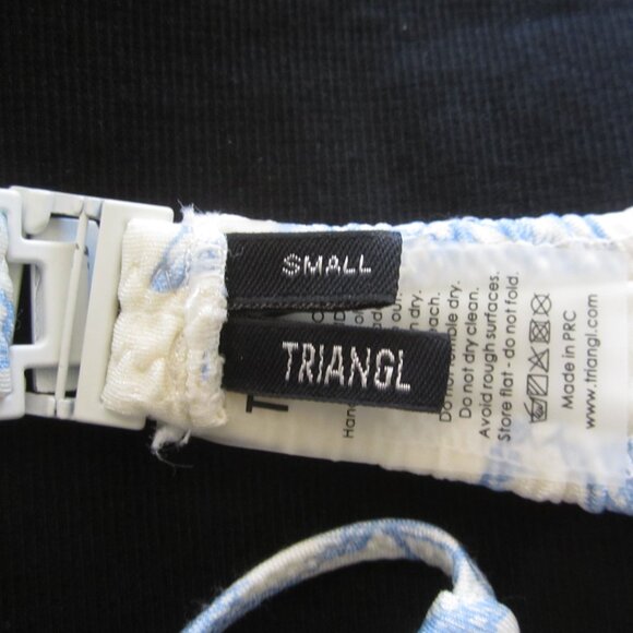 Triangl NEW Size S Inesa Bikini Indigo Cream Top Bottom Yellow Blue Floral - Picture 13 of 13